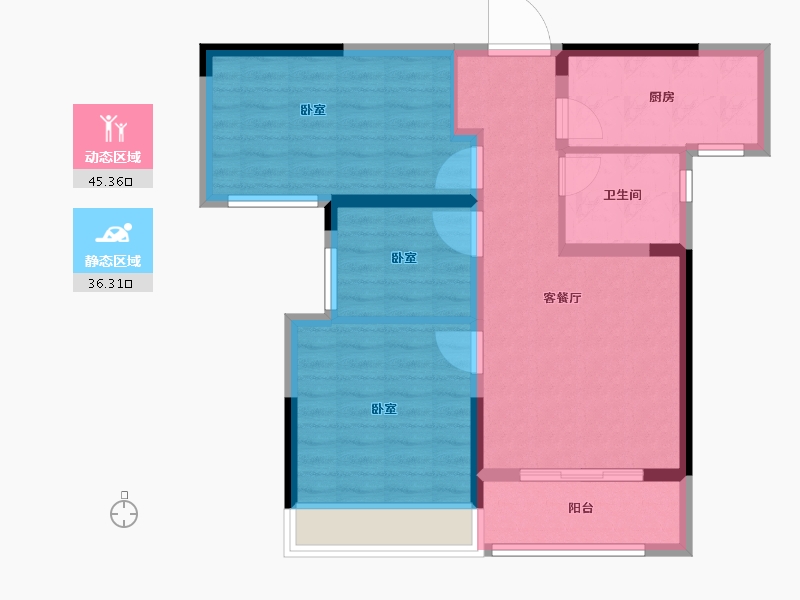 河南省-南阳市-建业贰号城邦-72.53-户型库-动静分区