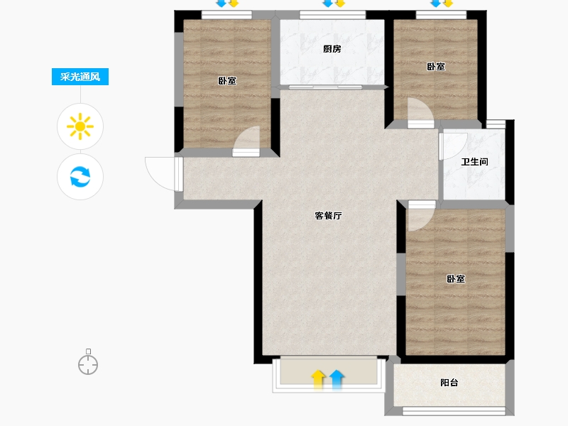 山东省-德州市-锦轩鸿府-78.41-户型库-采光通风