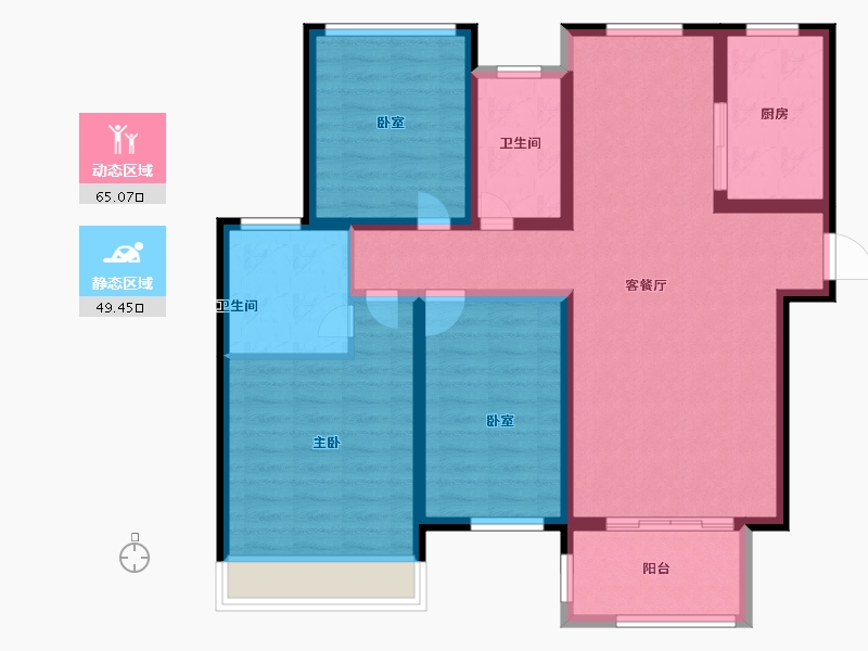 河南省-南阳市-邓州至尊府-102.18-户型库-动静分区