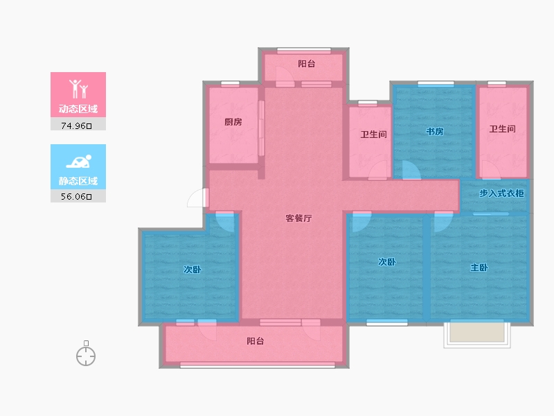 山东省-济南市-中海御景台-115.99-户型库-动静分区