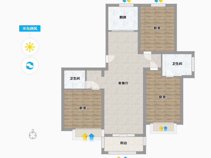 河南省-许昌市-锦绣苑-101.23-户型库-采光通风