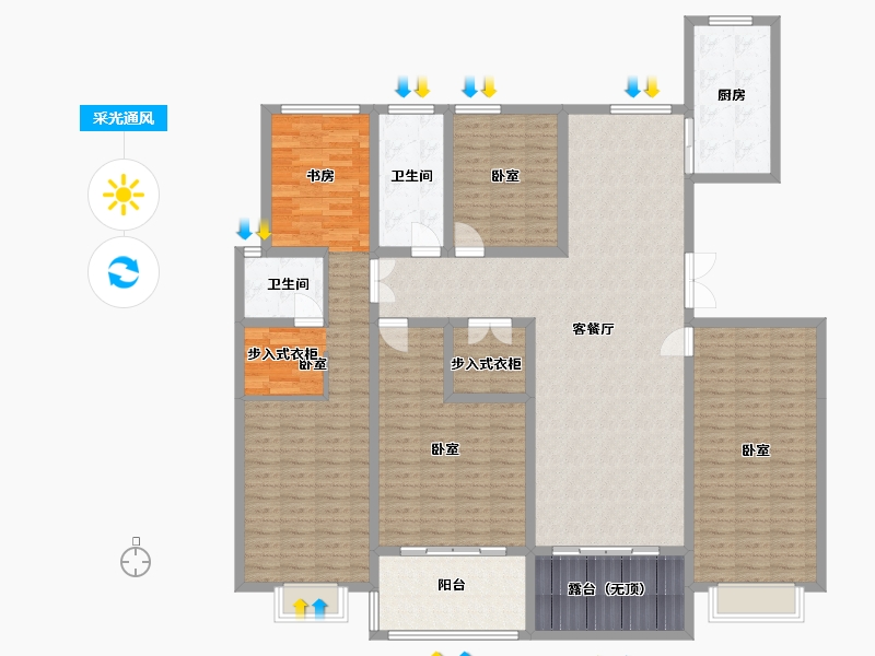 河南省-三门峡市-秀庭紫悦府-180.98-户型库-采光通风