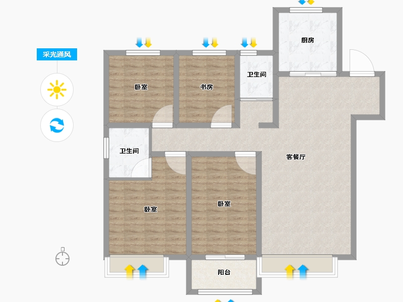 山东省-德州市-禹城东海城-113.00-户型库-采光通风