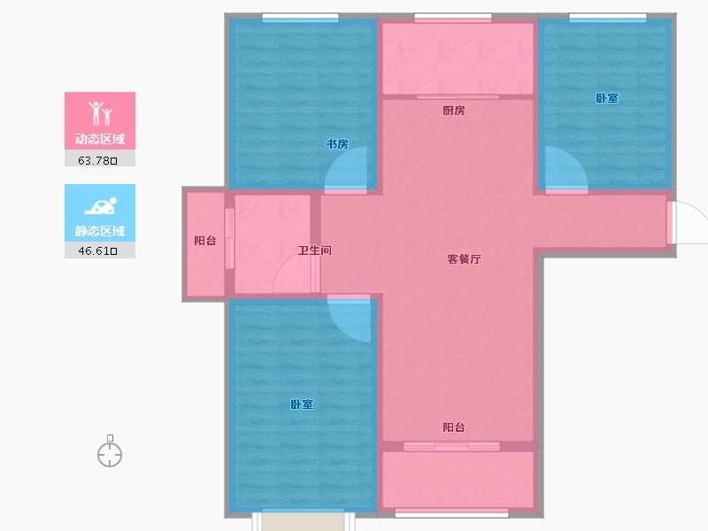 山东省-淄博市-文博苑-99.43-户型库-动静分区