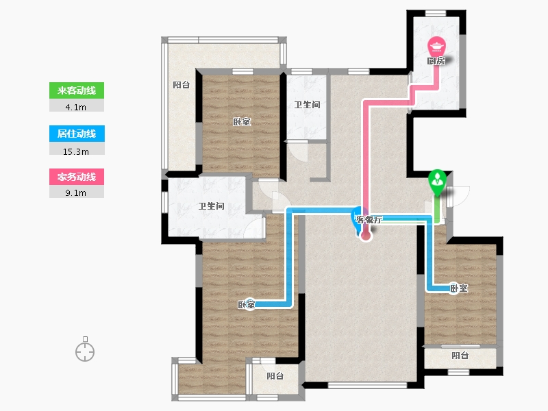 宁夏回族自治区-银川市-巨力·公园华府-124.88-户型库-动静线