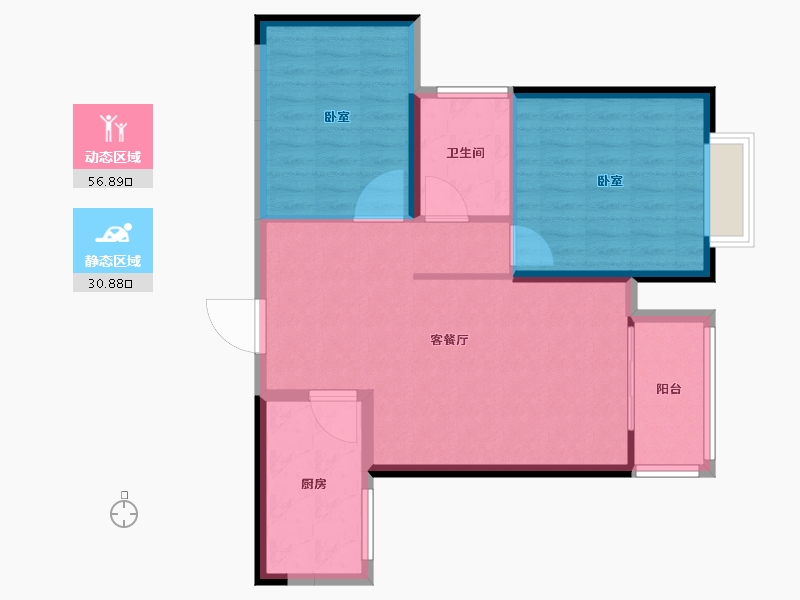 河南省-南阳市-龙都·臻品-79.60-户型库-动静分区