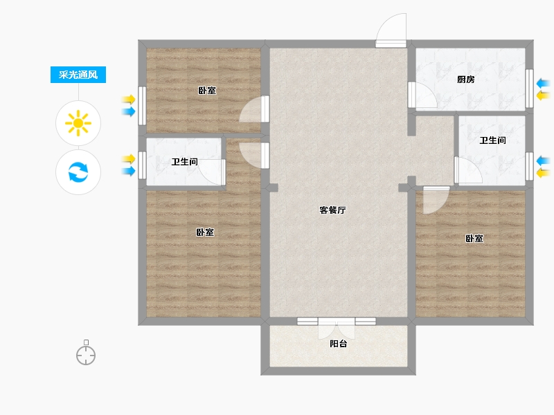 河南省-信阳市-和晟园小区-99.91-户型库-采光通风