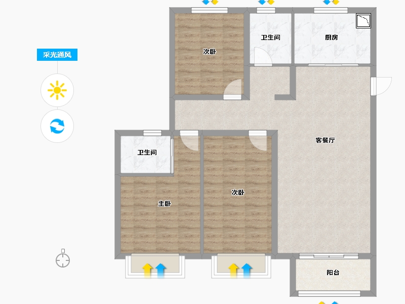 山东省-济南市-城发凤凰城-101.99-户型库-采光通风