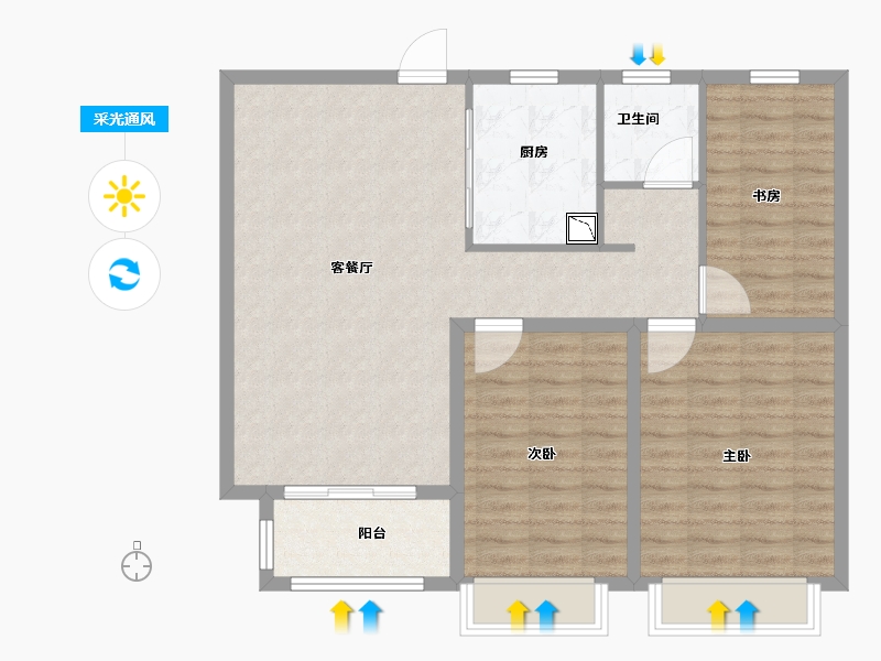 山东省-济南市-城发凤凰城-93.00-户型库-采光通风