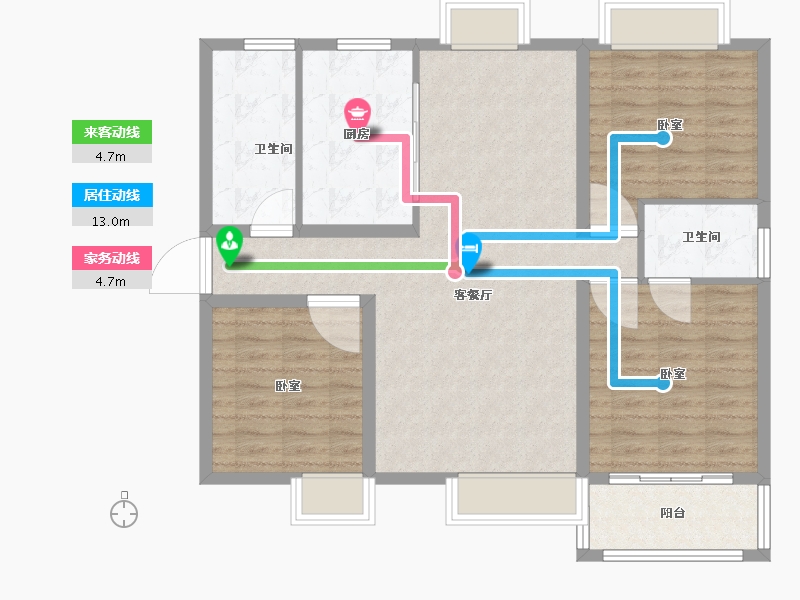 河南省-南阳市-花洲大观园-96.46-户型库-动静线