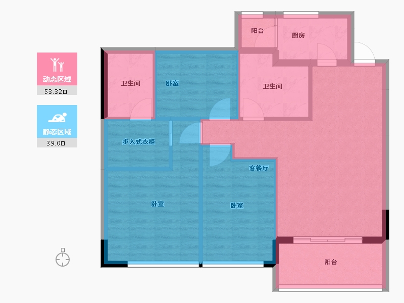 河南省-南阳市-南阳恒大帝景-83.20-户型库-动静分区