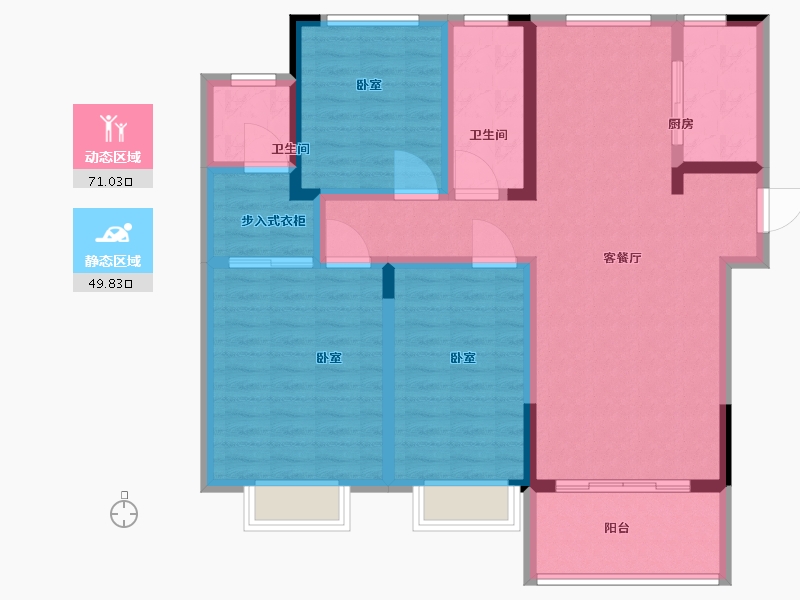 河南省-许昌市-碧湖云天-107.94-户型库-动静分区