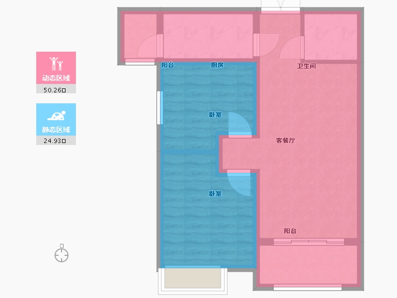 河南省-三门峡市-盛元·第壹城-67.00-户型库-动静分区