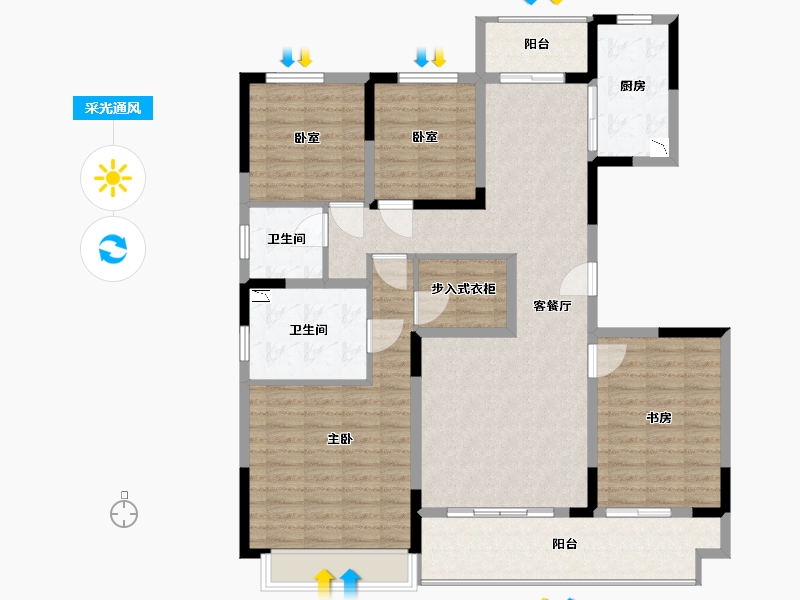 河南省-许昌市-保利堂悦-128.00-户型库-采光通风