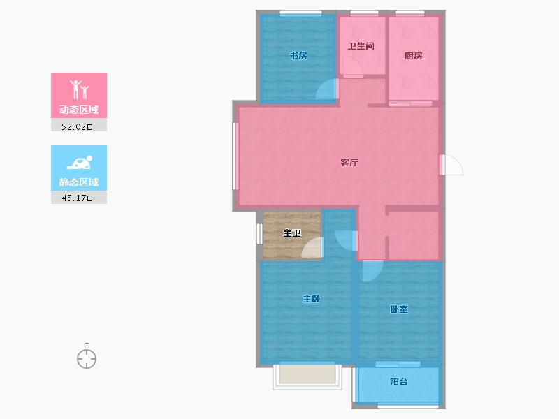 山东省-日照市-蓝天尚东区-91.19-户型库-动静分区