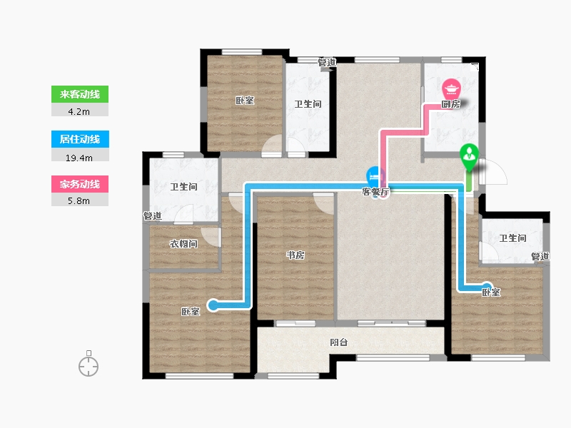 山东省-青岛市-蓝城玉蘭公馆-139.75-户型库-动静线