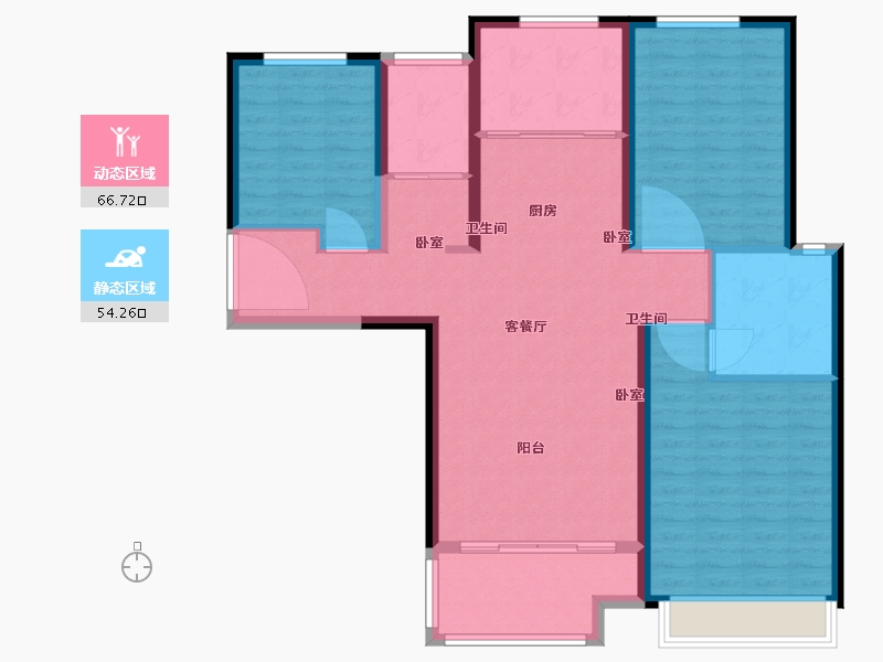 河南省-南阳市-建业壹号城邦-109.63-户型库-动静分区