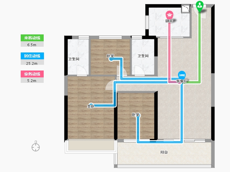 河南省-南阳市-淅川碧桂园·翡翠郡-99.73-户型库-动静线