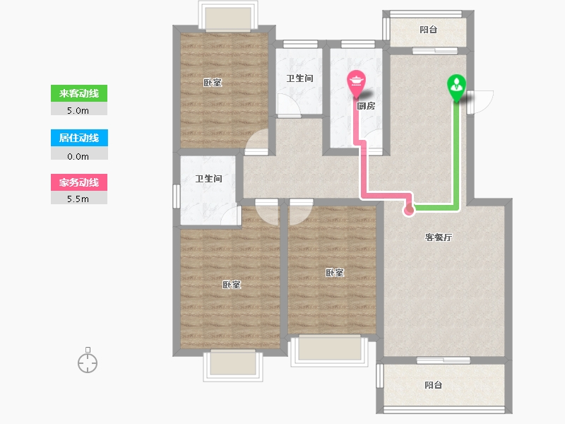 河南省-信阳市-北城名苑-105.05-户型库-动静线