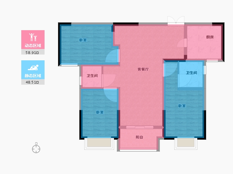 河南省-漯河市-建业西城森林半岛三期·云熙府-96.00-户型库-动静分区