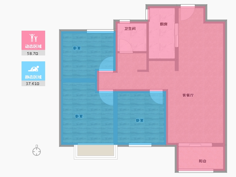 河南省-信阳市-隆盛帝景-86.00-户型库-动静分区