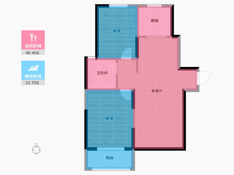 山东省-德州市-锦轩鸿府-70.47-户型库-动静分区