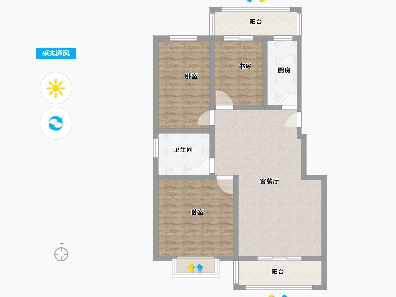 河南省-信阳市-中汇澜湾-94.54-户型库-采光通风