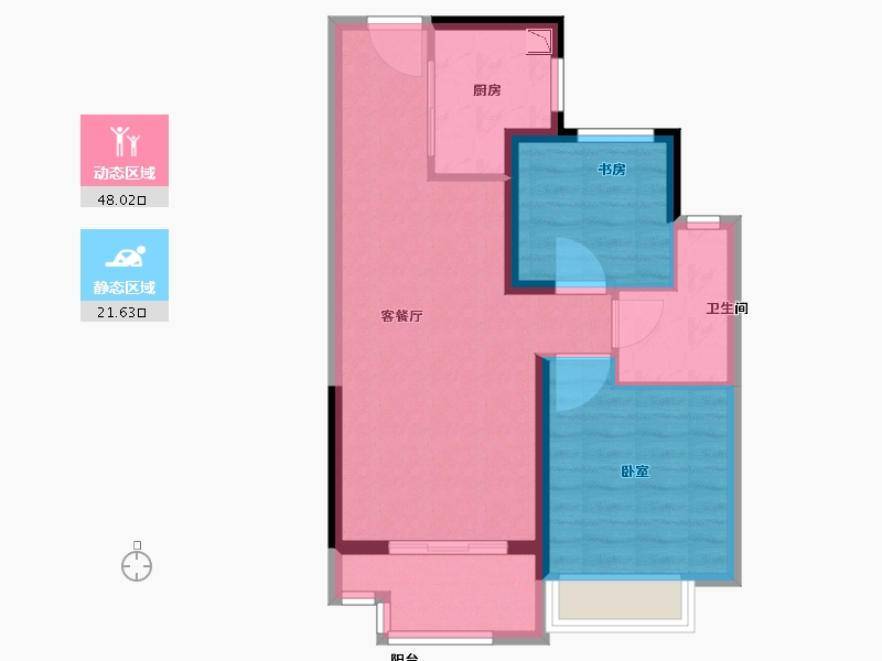 河南省-郑州市-华润悦景湾-62.00-户型库-动静分区