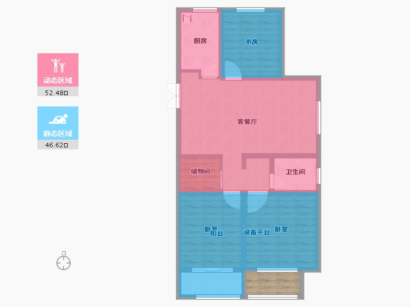 山东省-德州市-陵城地鑫·御园-91.60-户型库-动静分区