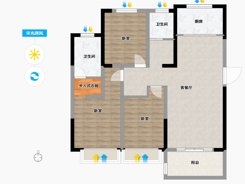 河南省-漯河市-东润翰悦府-98.26-户型库-采光通风