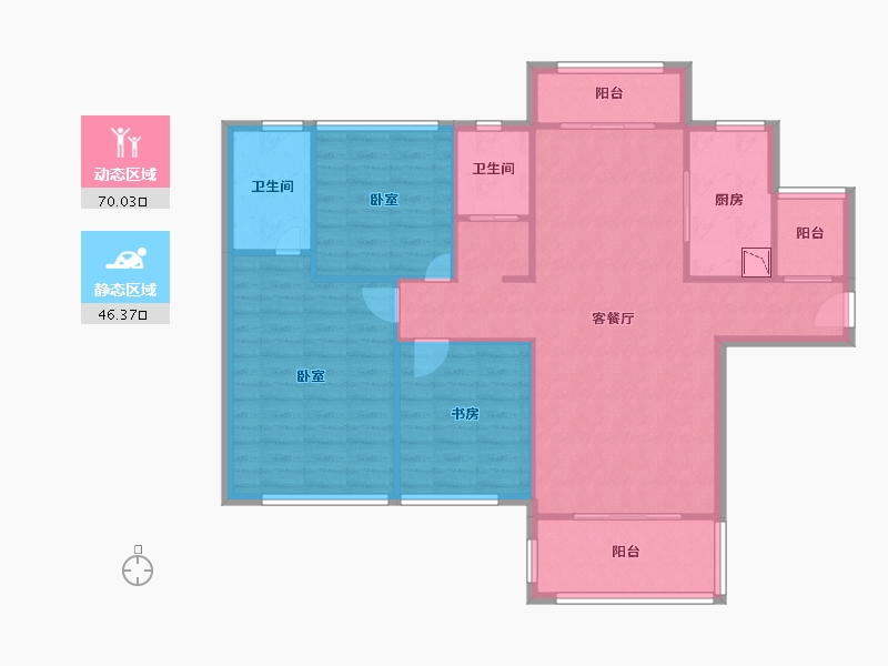 河南省-信阳市-誉鼎城央学府-106.03-户型库-动静分区