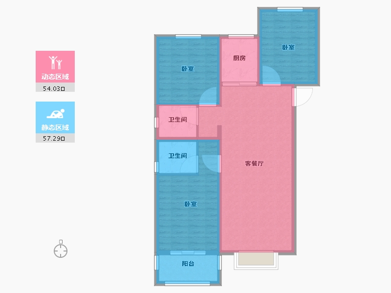 河南省-商丘市-君鹏•江山一品-100.61-户型库-动静分区