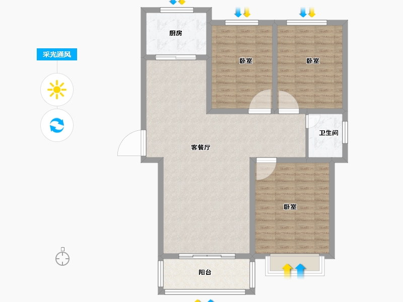 河南省-商丘市-耀圣·御龙湾二期-104.08-户型库-采光通风