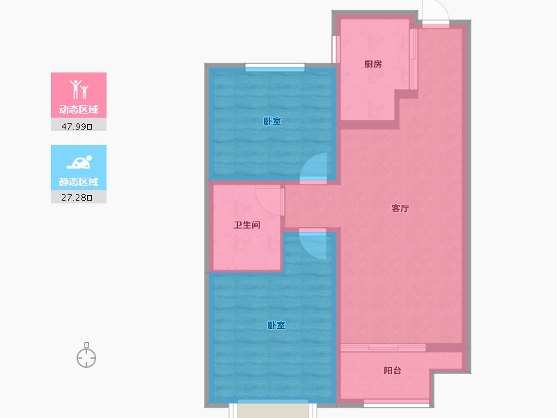 山东省-日照市-蓝天尚东区-67.15-户型库-动静分区