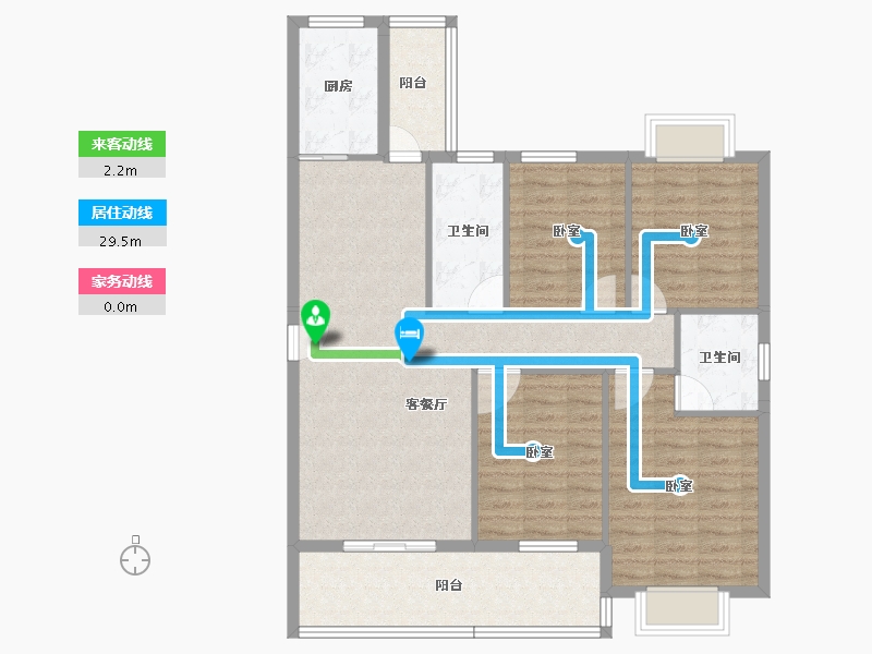 河南省-信阳市-信达公园壹号-105.45-户型库-动静线