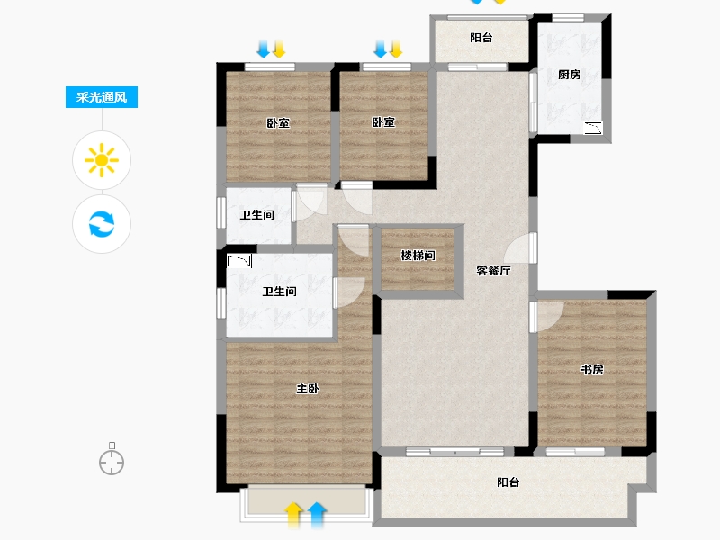 河南省-许昌市-保利堂悦-128.00-户型库-采光通风