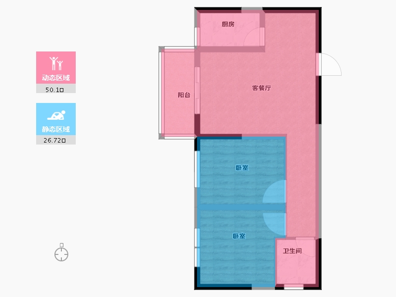 河南省-信阳市-锦绣铭座-68.34-户型库-动静分区