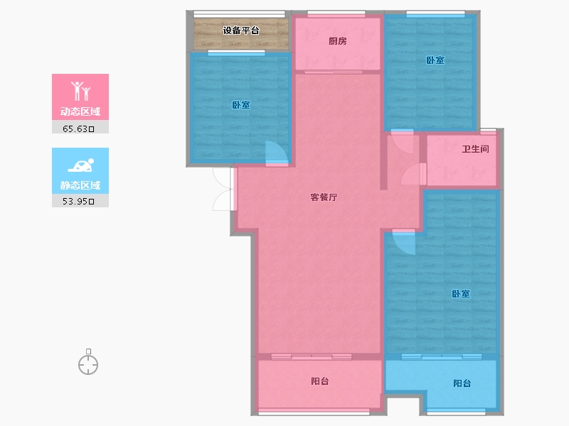 河南省-三门峡市-秀庭紫悦府-111.34-户型库-动静分区