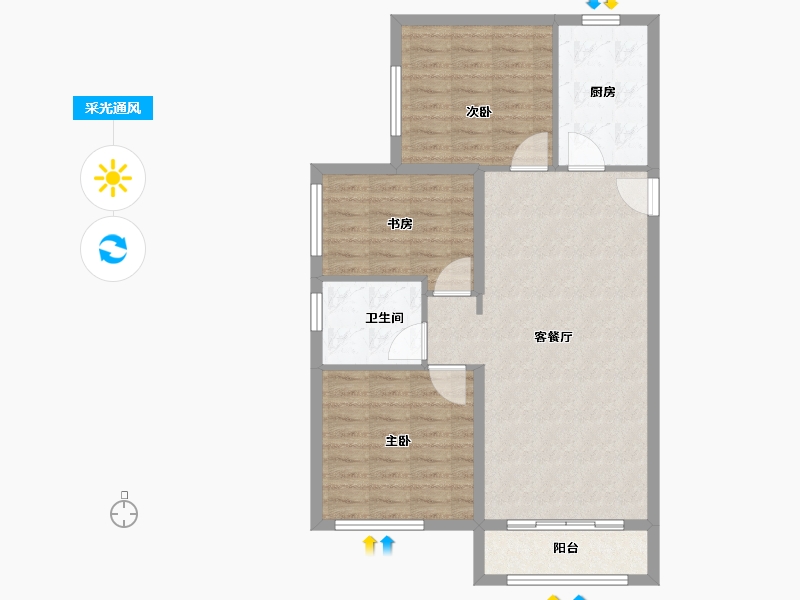 山东省-济南市-天鸿万象新天-83.00-户型库-采光通风