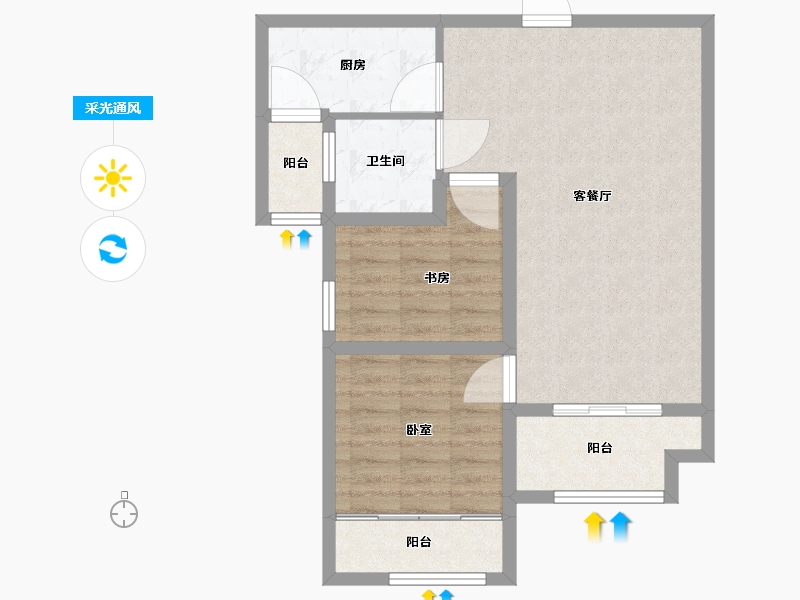 河南省-许昌市-骏景丽都-67.99-户型库-采光通风