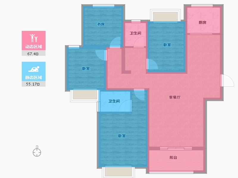 河南省-信阳市-林溪佳苑-109.00-户型库-动静分区