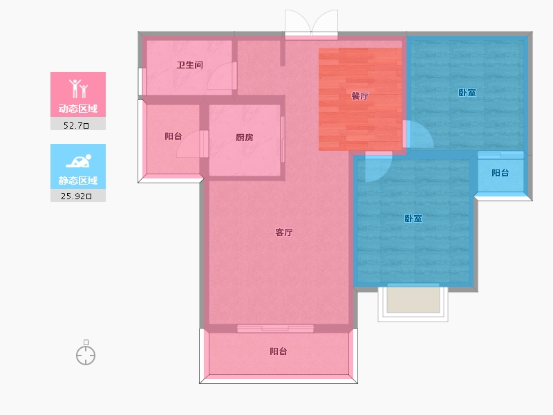 河南省-许昌市-香榭丽舍-69.65-户型库-动静分区