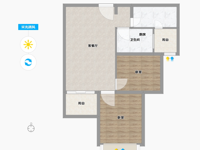 河南省-商丘市-翰林苑-74.92-户型库-采光通风