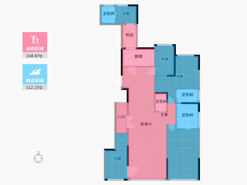 福建省-厦门市-中骏天宸-202.16-户型库-动静分区