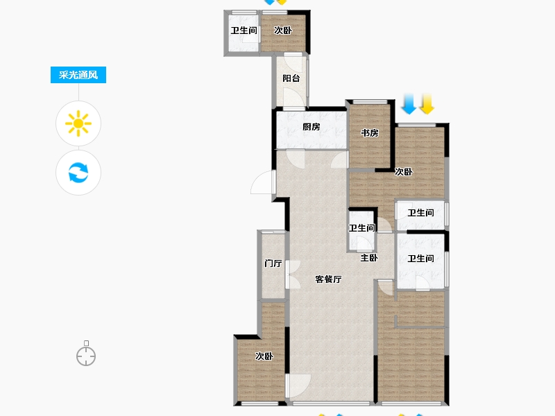 福建省-厦门市-中骏天宸-202.16-户型库-采光通风