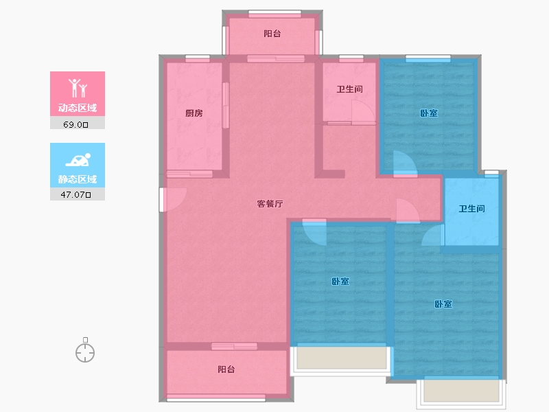 河南省-许昌市-物华·溪悦-103.19-户型库-动静分区