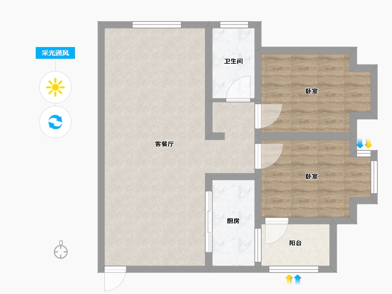 河南省-三门峡市-海洋金盾园-70.82-户型库-采光通风