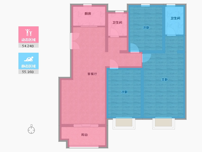 山东省-临沂市-名门世家-97.30-户型库-动静分区