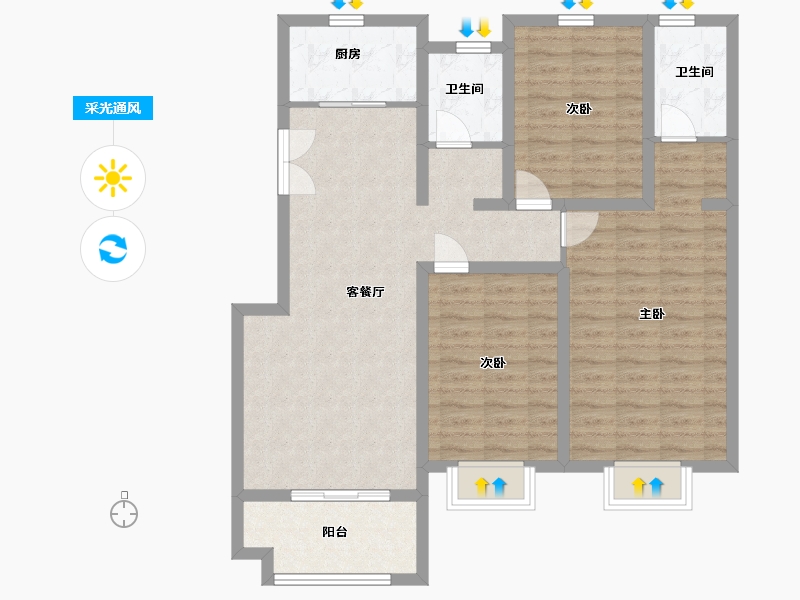 山东省-临沂市-名门世家-97.30-户型库-采光通风