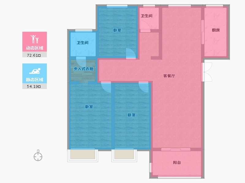 河南省-三门峡市-秀庭紫悦府-113.01-户型库-动静分区